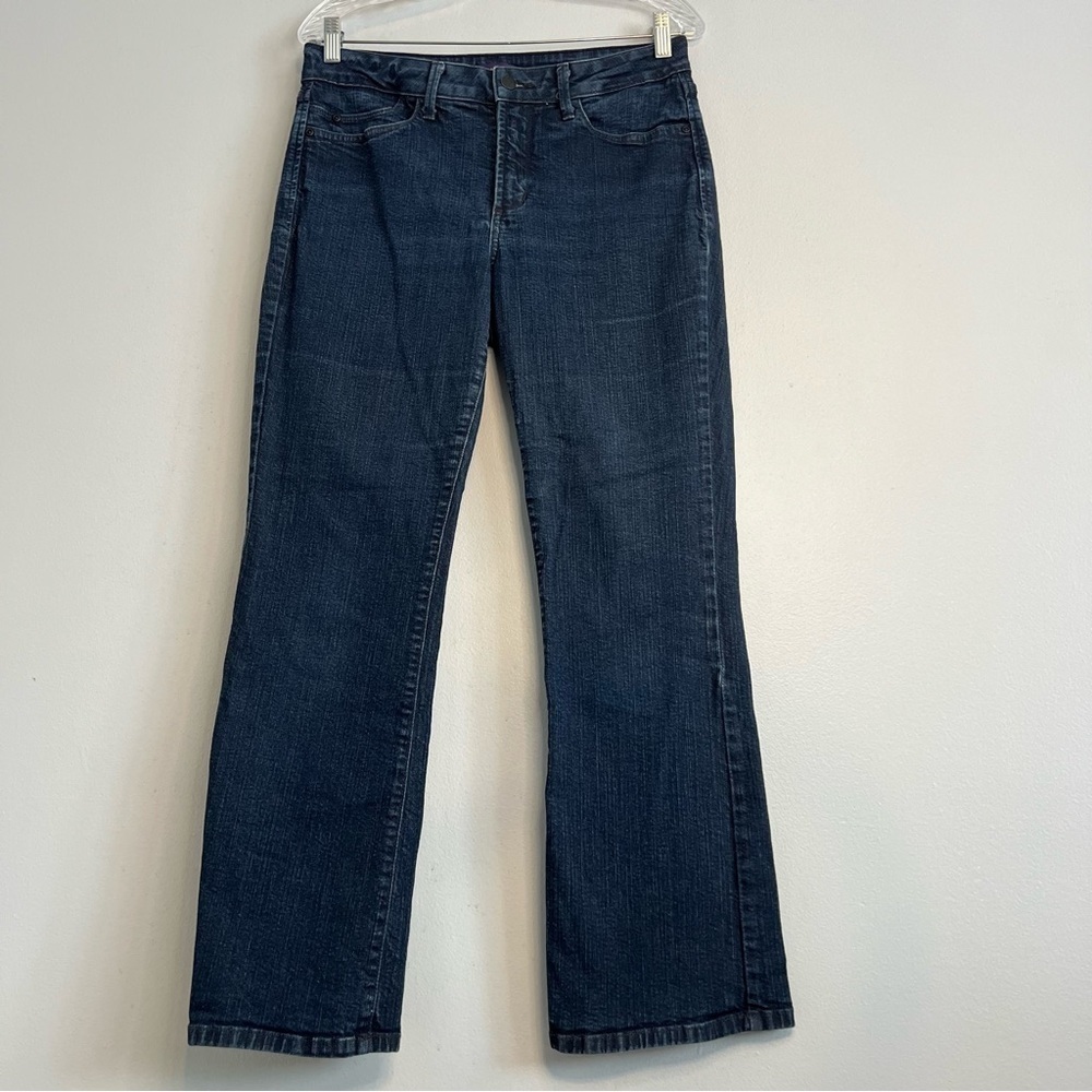 NYDJ Womens Bootcut Jeans Sz 10 Dark Wash Mid Rise Slimming Stretch